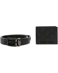 Emporio Armani - Belt And Wallet Leather Set - Lyst