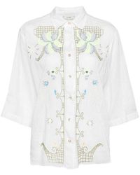 Forte Forte - Half-sleeved Voile Shirt With Eden Embroidery - Lyst
