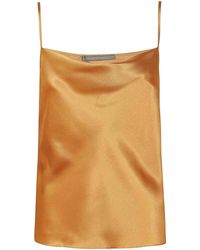 Alberta Ferretti - Silk Blend Satin Top - Lyst