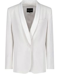 Giorgio Armani - Single-Breasted Silk Blazer - Lyst