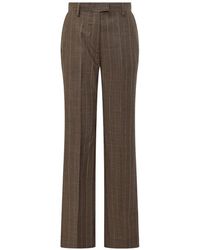 Ganni - Light Wool Melange Stripe Straight Pants - Lyst