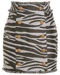 Balmain - Lurex Zebra Skirt - Lyst