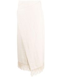 Jil Sander - Cotton Blend Midi Skirt - Lyst