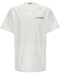 Alexander McQueen - Embroidered Logo Cotton T-Shirt - Lyst