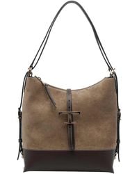 Tod's - T-Timeless Suede Medium Shoulder Bag - Lyst