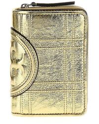Tory Burch - Fleming Soft Metallic Square Quilt Wallet - Lyst