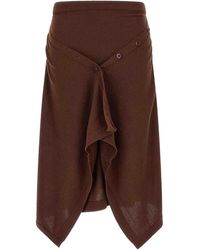 Lemaire - Button Asymmetrical Skirt - Lyst