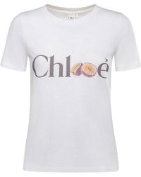 Chloé - Cotton Jersey T-Shirt With Logo - Lyst