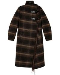 Isabel Marant - Gihan Long Checked Fringed Coat - Lyst