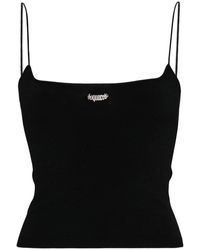 DSquared² - Logo-Plaque Knitted Crop Top - Lyst