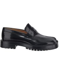 Maison Margiela - Brushed Leather Tabi Loafers - Lyst