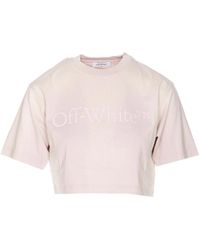 Off-White c/o Virgil Abloh - Laundry Cropped T-shirt - Lyst