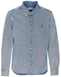 Ami Paris - Denim Adc Denim Shirt Frontal Buttons Closure - Lyst