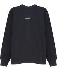 Acne Studios - Over Cotton Sweatshirt With Front Logo - Lyst