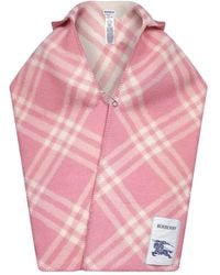 Burberry - Check Wool Hooded Scarf - Lyst