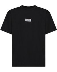 MM6 by Maison Margiela - Numeric Jersey T-Shirt With Logo - Lyst