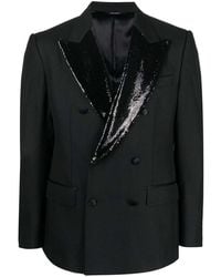 Dolce & Gabbana - Sequin-lapel Double-breasted Blazer - Lyst