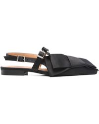 Ganni - Big Bow Slingback Ballerinas - Lyst