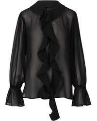 Nina Ricci - Sheer Lavallière Blouse - Lyst