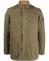 Barbour - Cotton Jacket With Buttons And Collar - Lyst