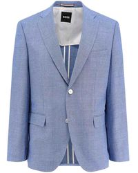 BOSS - Lined Virgin Wool Blend Jacket - Lyst