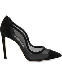 Jimmy Choo - Escarpins Brigitte En Daim À Empiècement En Mesh - Lyst