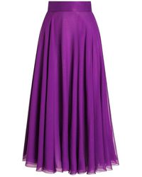Dolce & Gabbana - Silk Chiffon Midi Skirt - Lyst
