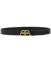 Balenciaga - Bb Large Belt 35 Natural Calf Ag - Lyst