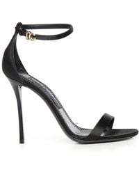 Dolce & Gabbana - Satin Slingback With Logo - Lyst