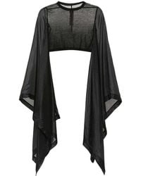 Rick Owens - Long Sleeve Cropped T-Shirt - Lyst