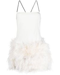 The Attico - Fujiko Feather-Trimmed Minidress - Lyst