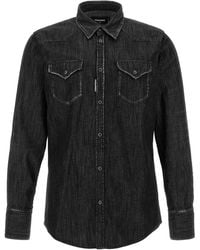 DSquared² - Classic Western Camicie Nero-Uomo - Lyst