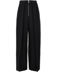 KHAITE - Straight Leg Pants With Pleat Detailing And Exposed Zipper - Lyst