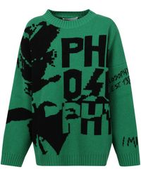 Philosophy Di Lorenzo Serafini - Intarsia-Knit Virgin-Wool Jumper - Lyst