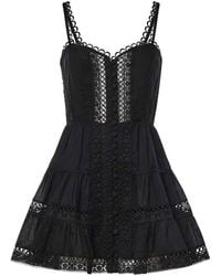 Charo Ruiz - Lenora Cotton Voile And Lace Mini Dress - Lyst