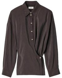 Lemaire - Straight Collar Twisted Shirt Licorice - Lyst