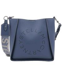 Stella McCartney - Rafia Shoulder Bag With Frontal Logo - Lyst
