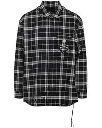 MASTERMIND WORLD - Reversible Raw Edge Plaid Shirt - Lyst