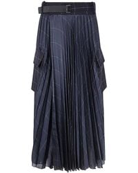 Sacai - Windowpane Skirt - Lyst