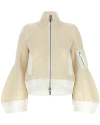 Sacai - Nylon Twill X Wool Knit' Blouson - Lyst