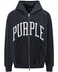 Purple Brand - Oversize Cotton Sweatshirt With Logo Print - Lyst