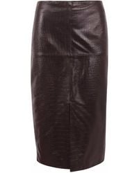 FEDERICA TOSI - Crocodile Leather Pencil Skirt - Lyst