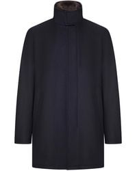 Herno - Cappotto con collo alto e interno a contrasto - Lyst