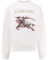 Burberry - Cotton Sweatshirt With Logo Embroidery - Lyst