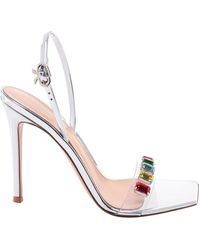 Gianvito Rossi - Laminated Sandals With Multicolor Strass - Lyst