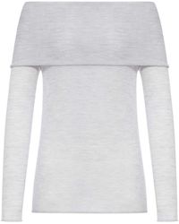 Roberto Collina - Silk And Cashmere Boat Neck Sweater - Lyst