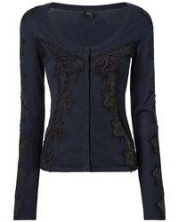 Pinko - Urlo Wool Cardigan With Lace - Lyst