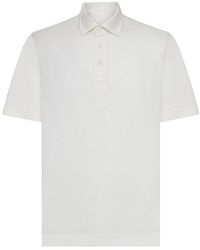ZEGNA - Silk And Cotton Knitted Polo Shirt - Lyst