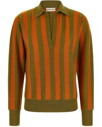 Alberto Biani - Striped Knit Polo Shirt - Lyst