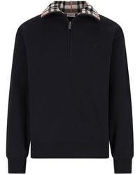 Burberry - Maglia Zip Check - Lyst